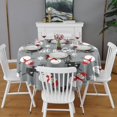 thumbnail image 2 of Gray Christmas Snowman Pattern Round Tablecloth 60"x60",Wrinkle Wipeable Table Cloth for Kitchen Dining Room Picnic Patio Party, 2 of 6