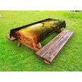 thumbnail image 1 of Leaves Outdoor Tablecloth, Majestic Mighty Oak Tree with Largely Broader Leaves Forest Sun Rays Nature, Decorative Washable Fabric Picnic Tablecloth, 58 X 104 Inches, Orange Green Brown, by Ambesonne, 1 of 2