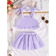 thumbnail image 3 of PureChapter Toddler Girls Striped Straps Crop Top & Layered Ruffle Skirt Set 2-Piece Summer Clothes, 3 of 8