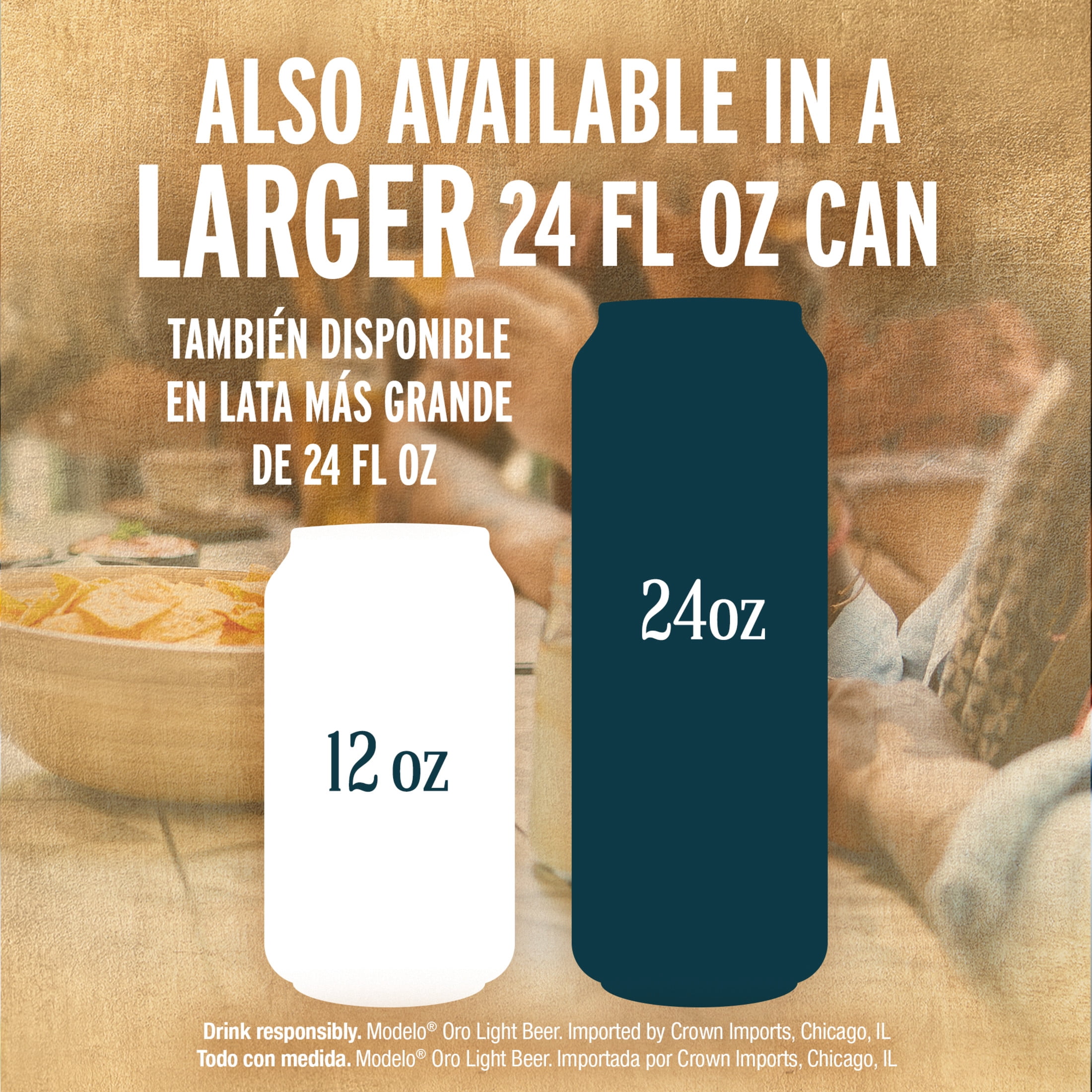 Modelo Oro Mexican Lager Import Light Beer, 24 fl. oz. Single Beer Can, 4.0% ABV