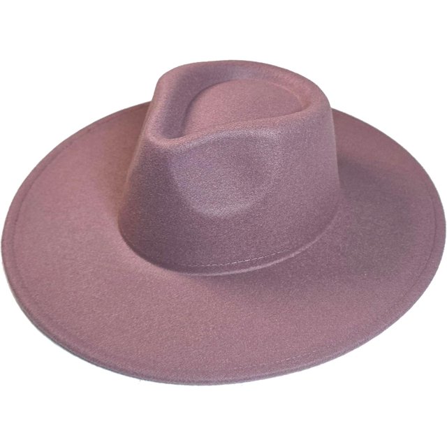 VERVE 8 Wide Brim Vegan Felt Rancher Hat - Women, Men, and Kids Fedora Style with Adjustable Inner Drawstring