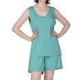thumbnail image 2 of SWSMCLT Women's Boxer Loungewear Comfy Pajama Set Cool Above Knee Lounge Set Cotton Fall Breathable Mint X-Large, 2 of 5