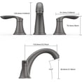 thumbnail image 5 of Bathroom Sink Faucet, 8 inch 3 Hole 2 Handle Widespread Faucet with Stainless Steel Pop Up Drain and Hose, 5 of 6