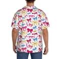thumbnail image 3 of Gukieu Colorful bows Print Men's Short-sleeved Shirts, Button-down Pocket Shirts, T-shirts, Beach Vacation Travel Summer Clothing-X-Large, 3 of 5