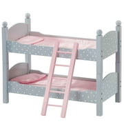 Olivia's Little World 18" Doll Wooden Convertible Bunk Bed, Gray