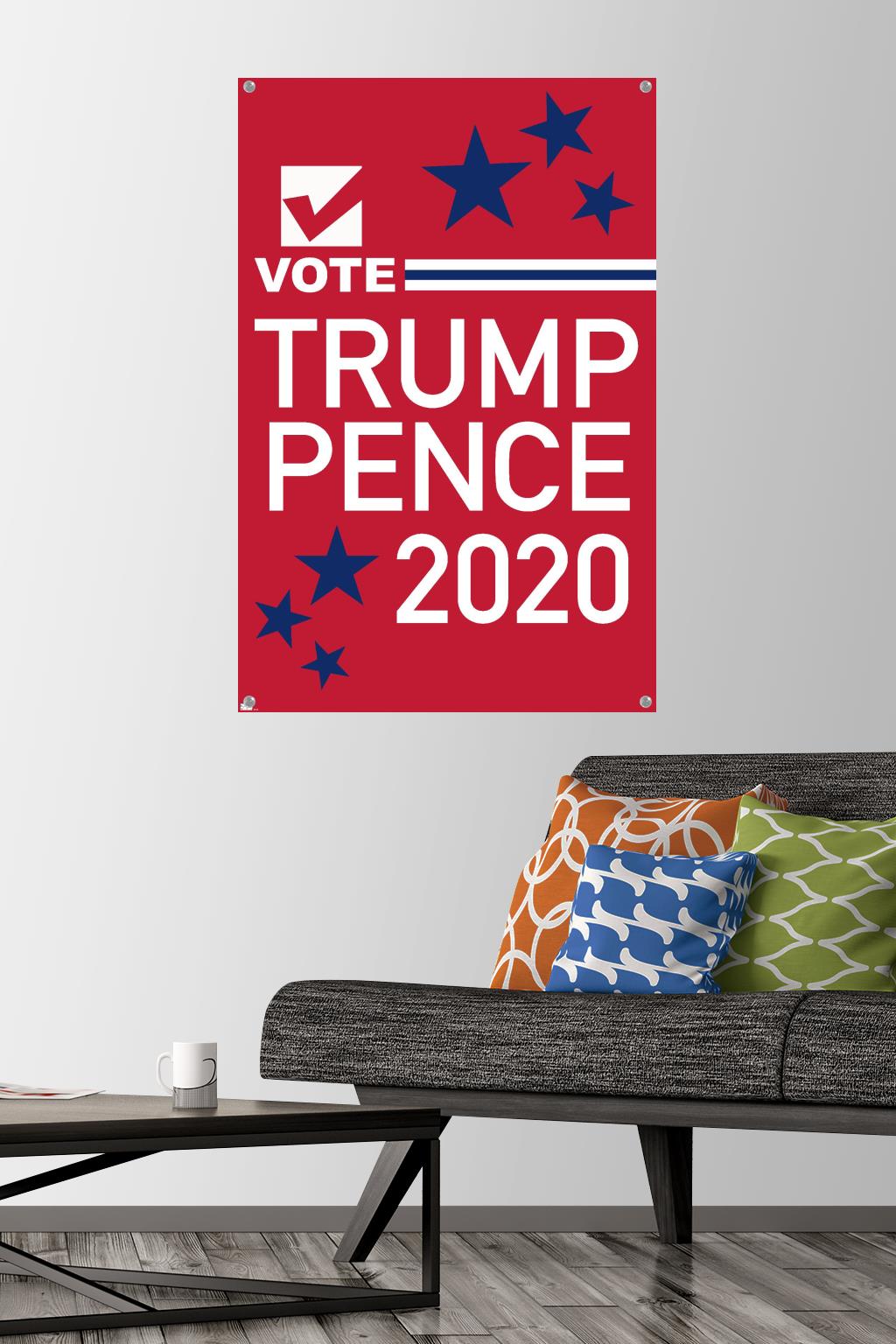 Vote - Trump/Pence 2020 Wall Poster with Pushpins, 22.375" x 34"