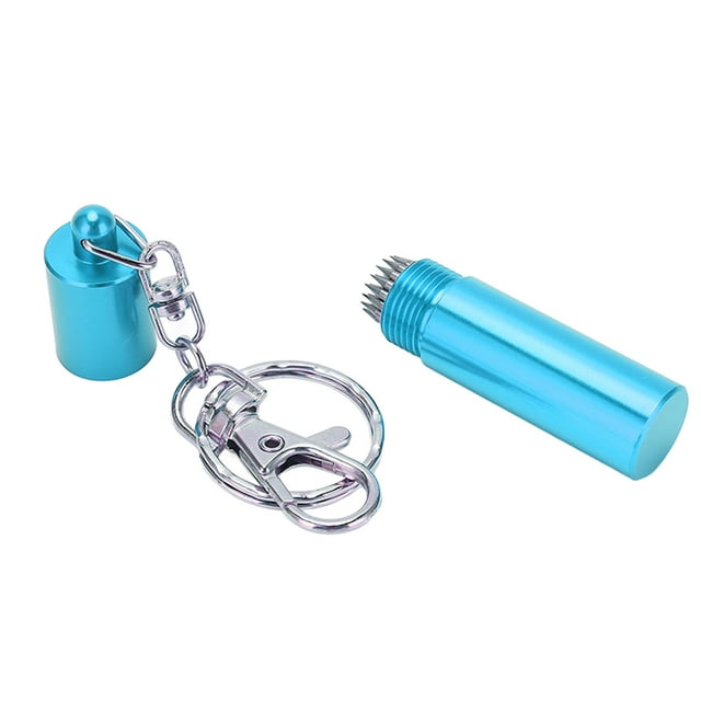 Pool Cue Tip Shaper, 2.3x0.6in Billiard Snooker Pool Cue Tip Tool Shaper Cue Tip Shaper with Keychain for Continuously Puncture Surface of the Skin Head