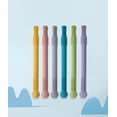 thumbnail image 5 of Tubos de mordedor huecos, juguetes de silicona para la dentición del bebé, juguete de paja para masticar para bebés, con un cepillo de limpieza, sin BPA - rosa brillar Electrónica, 5 of 5