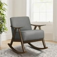 thumbnail image 2 of Lexicon Waithe Mid-Century Textured Fabric Rocking Chair in Dark Walnut/Gray, 2 of 8