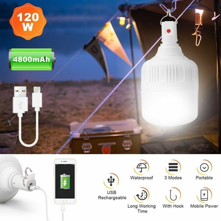 

Elegant Choise LED Light Bulb Emergency Mobile Power Rechargeable Portable Lamp for Camping