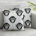 thumbnail image 3 of ONETECH  Minimalist Monkey Pattern Line Art Wildlife Lovers Throw Pillow, 3 of 5
