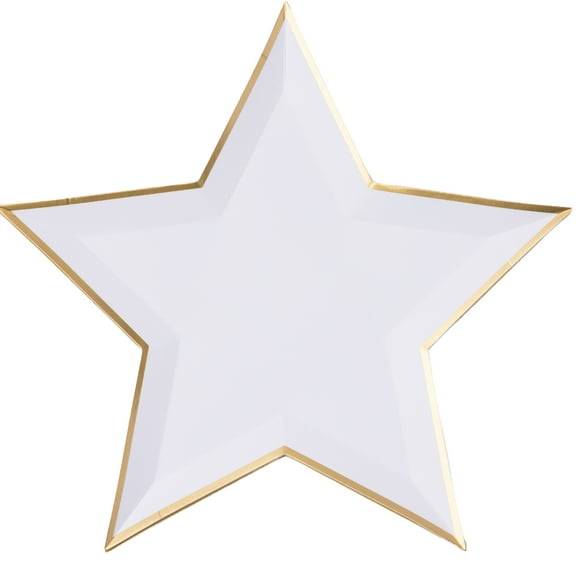 Blanc White Star Shaped Plates - 8ct