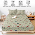 thumbnail image 5 of Queen Size Fitted Sheet Set - Rustic Floral 3 Piece Bedding Sets 16" Deep Pocket Fitted Sheet with 2 Pillowcases, Sage Green Farmhouse Wildflowers Vintage Brushed Microfiber Hotel Luxury Bed Sheets, 5 of 9
