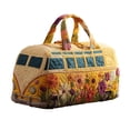 thumbnail image 2 of Quilted Hippie Van Duffle Bag with Adjustable Strap, Medium 18-inch Bohemian Weekender Bag for Travel, Durable Polyester Quilted Carryall for Gym Yoga Dance,T, 2 of 7