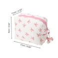 thumbnail image 2 of Unique Bargains 1 Pc Square Bag with Pendant Bow Makeup Bag White Pink Polyester, 2 of 6