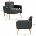 thumbnail image 2 of Gymax Set of 2 Accent Chair Upholstered Single Sofa Armchair w/ Wooden Legs Grey, 2 of 8