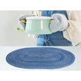 thumbnail image 4 of REGALWOVEN Farmhouse Placemats Set of 6 Oval Placemats for Dining Table Decor Indoor Outdoor Kitchen Table Mat Wipe Clean Blue 19.7*14Inch, 4 of 6