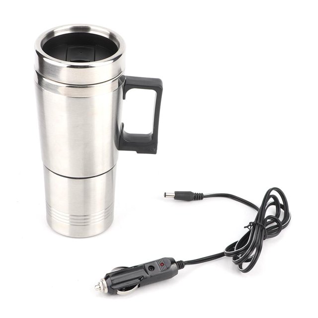 Qiilu Car Electric Kettle,Car Electric Kettle Coffee Tea Water Heating Cup 12V 350ML+150ML,Water Heating Cup