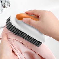 Laundry Brush for Clothes, Bathroom, Tile, Kitchen | Multi-Purpose Cleaning Tool Plastic Blue Orange Gray – Ergonomic Handle, Durable Bristles, 5.12"x2.17"x2.76" Hangable Design Stain Remover