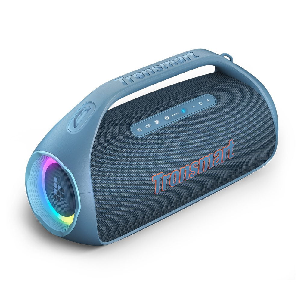 Tronsmart Bang 2 Portable Bluetooth Speaker, 90W Deep Bass, Custom EQ & Light, IPX6 Waterproof, 26H Playtime for Outdoor, Beach - Blue