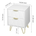 thumbnail image 5 of Hommoo 2 Drawers Nightstand, Modern Bedside Table with Metal Leg, Accent Side Table for Living Room & Bedroom, White, 5 of 8