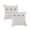 thumbnail image 1 of Funda de almohada decorativa, estilo rústico de lino con cierre de tres botones para sofá cama o sillón, colores neutros Cozy Essence, juego de 2, blanco grisáceo, 1 of 5