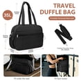 thumbnail image 3 of Gocvo Travel Duffel Bag, Adjustable Strap Gym Bag with Wet Pocket for Women, Lightweight Puffy Tote Bag, Water Resistant Overnight Bag for Daily Use, Travel, Gym(Black), 3 of 8