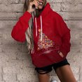 thumbnail image 1 of Chandail en Molleton Oversize de Noël pour Femmes Mode Imprimé Pull Tops Manches Longues Blouse à Capuche Chandail en Molleton Cadeau de Noël en Solde, 1 of 5