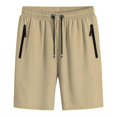 thumbnail image 4 of Only Moment Shorts for Women Trendy Polyester Ice Silk Comfy Cotton Elastic Waist Drawstring Casual Shorts with Pockets Womens Gym Shorts Khaki,L, 4 of 4
