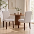 thumbnail image 3 of Upholstered Fabric Dining Chairs Set of 2 with Wood Legs, Modern Parsons Chairs with High Back for Kitchen, Dining Room, or Restaurant, Beige, 3 of 11