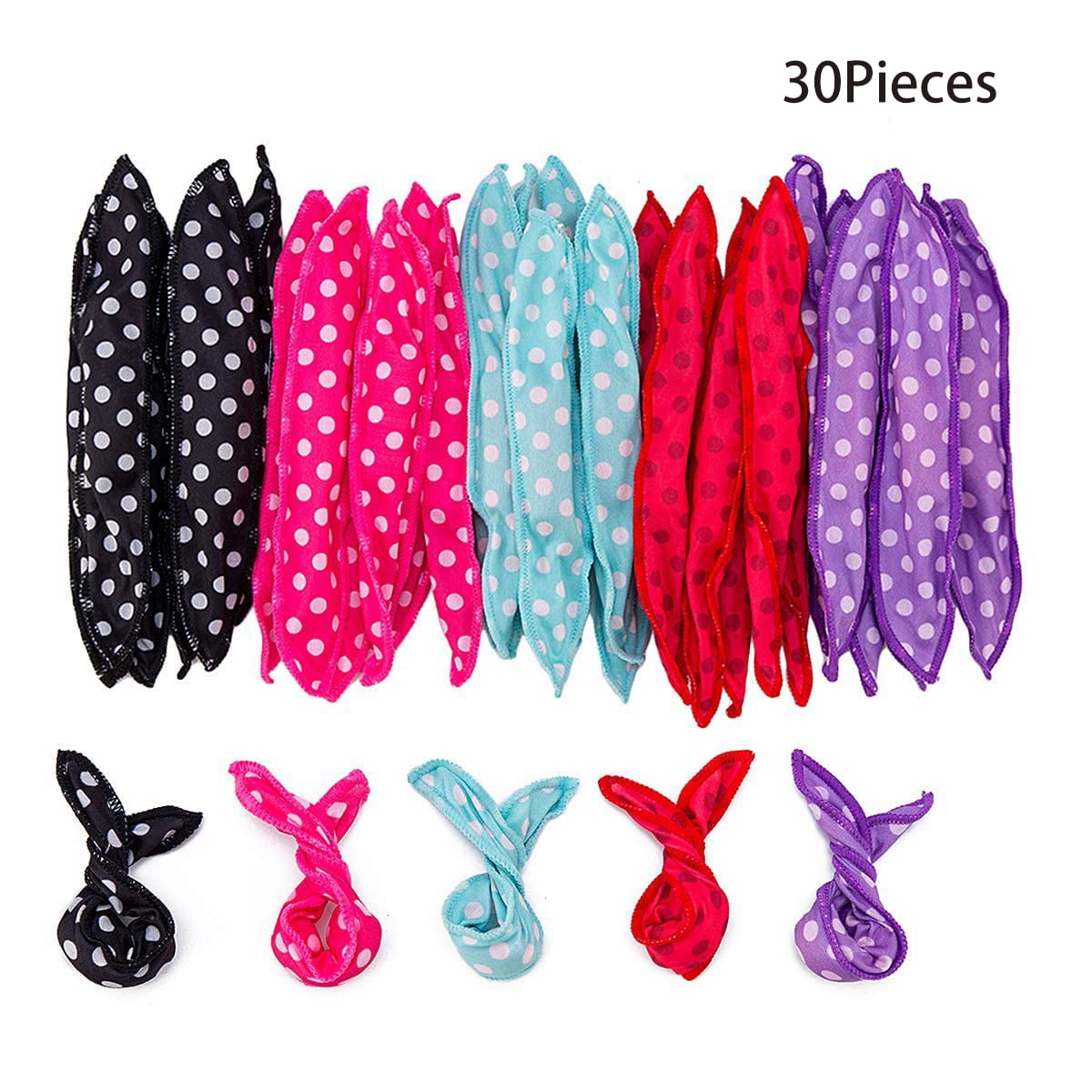 30 Pieces Soft Hair Curler Rollers DIY Night Sleep Foam Hair Styling Tools Flexible Sponge Pillow Hair Rollers  ( 5 Colors)