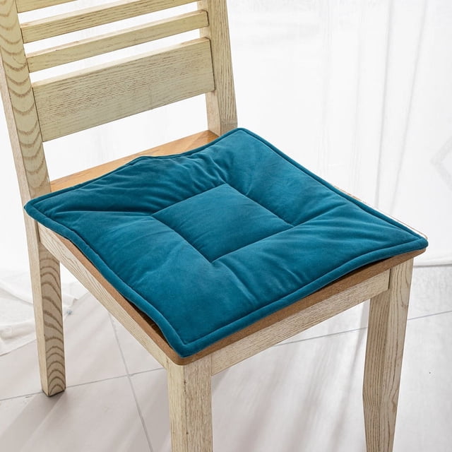 Nvzi Cojín de asiento para jardín, patio, hogar, cocina, oficina, grueso y cómodo, azul, 16 x 16 pulgadas