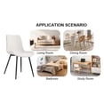 thumbnail image 6 of White Artificial Leather Backrest Cushion Dining Chair, Black Metal Legs, Curved Widened Cushion Design for More Comfort, Suitable for Restaurants, Kitchens, Bedrooms, Offices., 6 Chairs 0502, 6 of 9