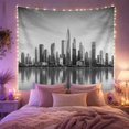 thumbnail image 2 of Monochrome City Skyline Above Calm Water, Serene Minimalist for Cityscape Fans, Urban Wall Art, Housewarming Gift, Tapestry Wall Hanging for Bedroom and Living Room, 2 of 7