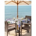 thumbnail image 2 of Outdoor Tablecloth with Umbrella Hole and Zipper, Spring Purple Flowers Square Table Cloth 54x54 Inch Waterproof Tablecloth, Farmhouse Leaves Fences Gray Plaid Picnic Table Cover for Patio Camping, 2 of 7