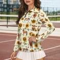 thumbnail image 3 of Yuyamidu Highland Cow Women Golf Shirt Horse Long Sleeve Shirts Comfy Quarter Zip Tennis Shirt Lightweight Golf Clothes Size M, 3 of 8
