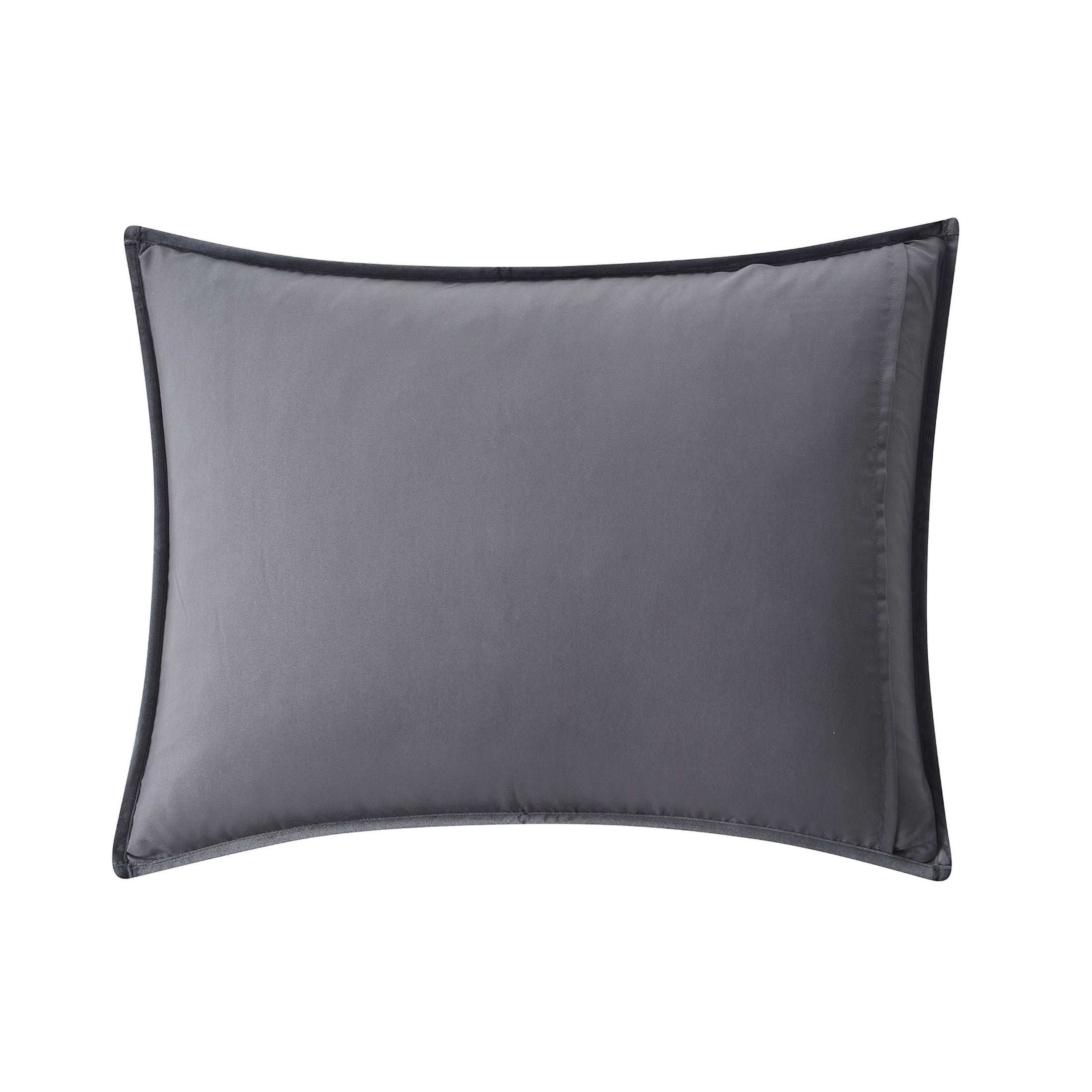 Mainstays Soft Velvet Pillow Sham, Standard, Soothing Grey, 1 Pack