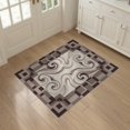 thumbnail image 3 of ODIKA 3'x5' Washable Throw Rug Large Cream Para Taupe Curves Structured Alfombras Salas Modernas for Entryway, Kitchen, Mudroom, Stain Resistant, Low Profile, Non-Slip, 3 of 7
