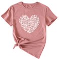 thumbnail image 2 of Anbech Heart Printed T-Shirt for Women Cute Graphic Junior Girls Short Sleeve Tee Tops with Crew Neck, 2 of 3