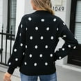 thumbnail image 6 of Xmyrz Fall Sweaters For Women Polka Dot Printing Long Sleeve Knit Casual Holiday Pullover Sweater Cute Sweaters, 6 of 9
