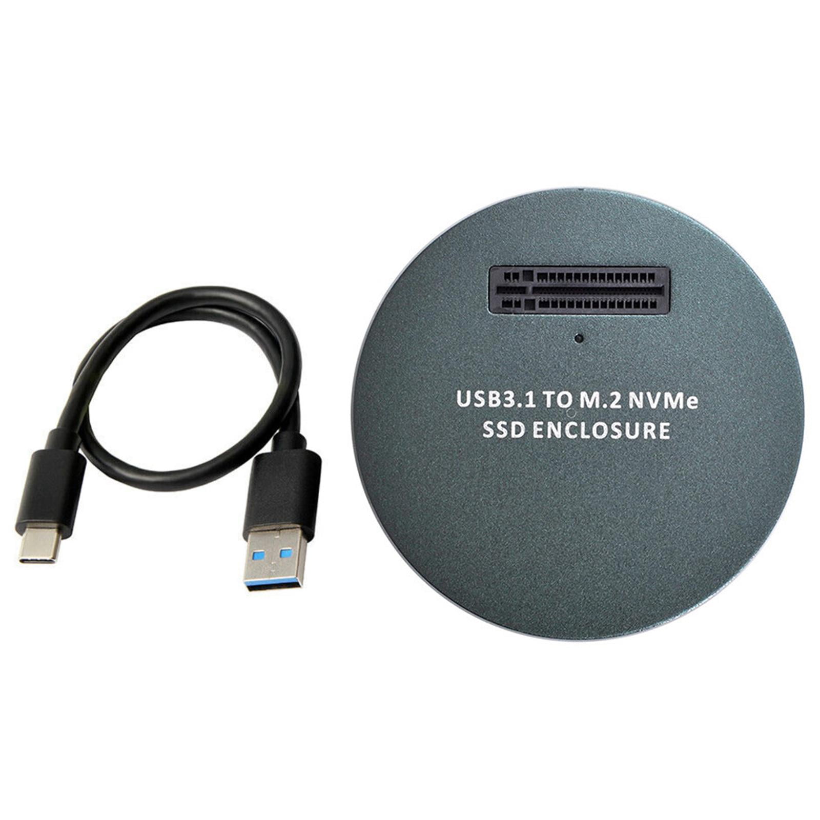 Grey Aluminum Alloy M.2 NVME PCIe SSD Enclosure Hard Case M-Key SSD to Type-C USB 3.1 USB3.0 NEW Box Accessories