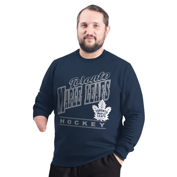 Men's G-III Sports by Carl Banks Navy Toronto Maple Leafs Adaptive Headliner Fleece Sweatshirt