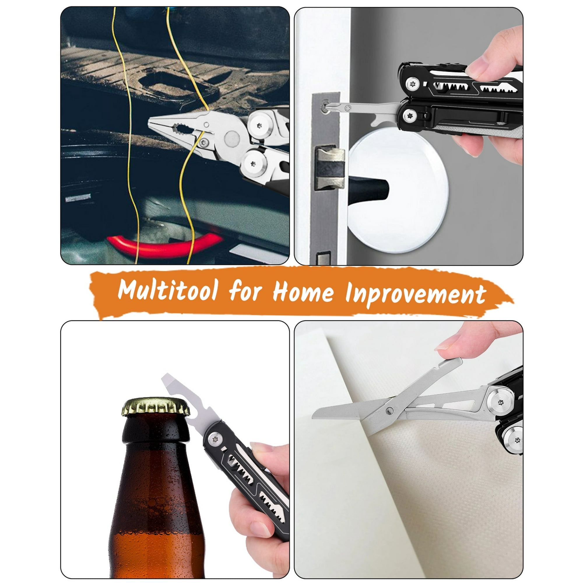 Multitool Pliers, 22-in-1 Folding Pocket Knife with Needle Nose Plier, Screwdrivers,Bottle Opener, Perfect Outdoor Tool