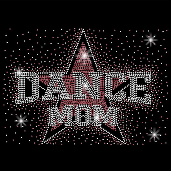 Dance Mom Iron on Rhinestones Star Heat Transfer Stickers Iron on Decals Bling Rhinestone Patches