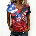 thumbnail image 5 of WEIWEN 250th Anniversary USA Shirt Women America 250 T Shirts V Neck Short Sleeve Celebration Patriotic USA Flag Printed 1776-2026 Tshirts Shirts for Women Tops Blue S, 5 of 7