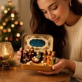 thumbnail image 5 of Mini Christmas Nativity Set in Tin Box with Holy Family Figurines Religious Christmas Decor Gift for Family Portable Pocket Nativity Scene for Travel Home Office Desk Tabletop Mantel, 5 of 7