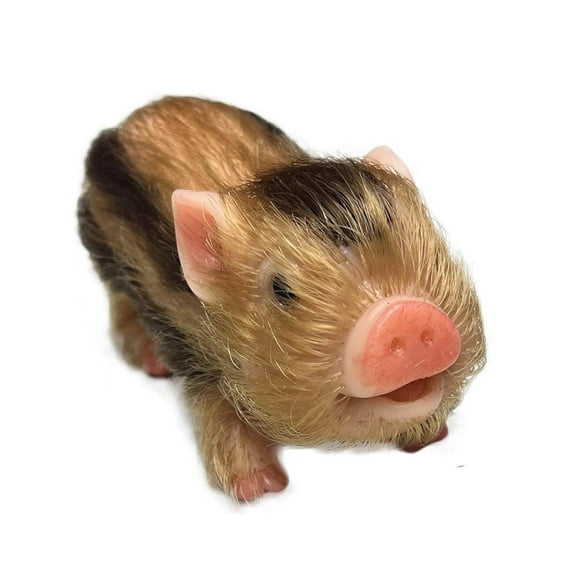 JEMOSTAT Lifelike Mini Pig Dolls, Full Silicone Soft Reborn Piggy Dolls Mini Realistic Newborn Cute Realistic Real Toddler Pig Toy with Toy Accessories for Happy Birthday