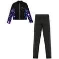 thumbnail image 4 of YONGHS Girls Figure Ice Skating Training Suit Practice Jacket Outerwear with Rhinestones Leggings Set Black 14, 4 of 6