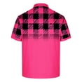 thumbnail image 5 of BiZtdJrK Big Sale Days, Mens Polo Shirts Short Sleeve Button Lapel Blouses Casual Slim Fit T Shirts Fashion Plaid Summer Shirts Big and Tall Work Tops Hot Pink XXXL, 5 of 6