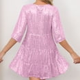 thumbnail image 4 of Xdegoge Sequin Summer Dress, Sparkly Glitter Dress Short Flowy Tiered Tunic Dress for Women Party Night Cocktail Dresses Pink M Womens Clothes Clearance Tracking My Recent Order, 4 of 8